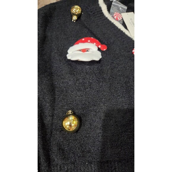 NEW No Comment Girl's Christmas Holiday Cardigan/UglySweater- Large 14-Santa B9 - Picture 6 of 10